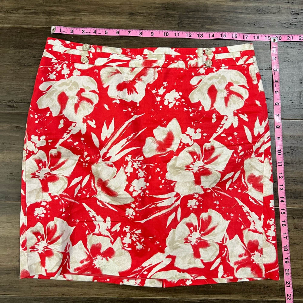Ladies Ann Taylor LOFT Hawaiian floral skirt 14p - Picture 5 of 6